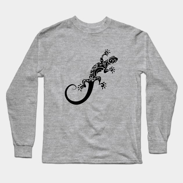 Lizard black Long Sleeve T-Shirt by TinyPrinters